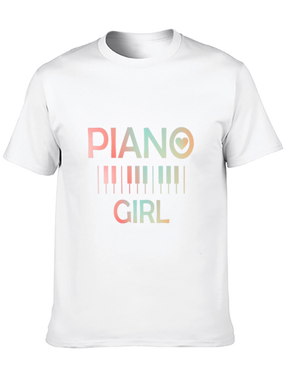 Piano Girl T-Shirt - Music Lover Tee