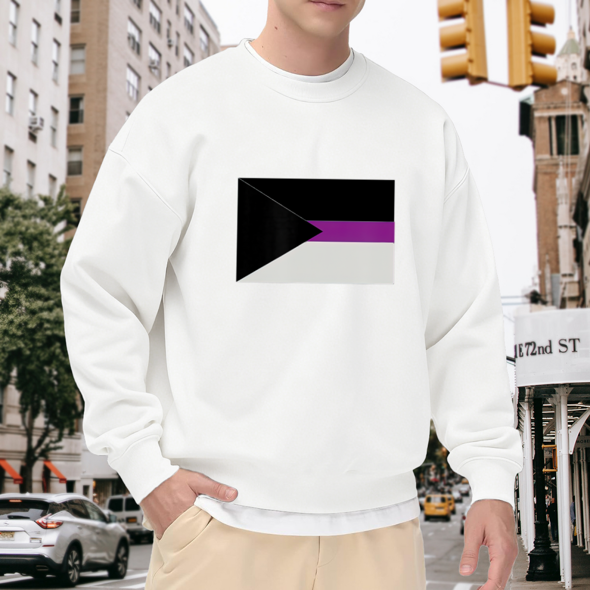 Demiboy Pride Flag Crewneck Sweatshirt - LGBTQ+ Identity Support Pullover