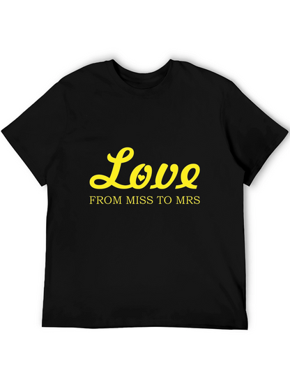Love From Miss to Mrs Black T-Shirt