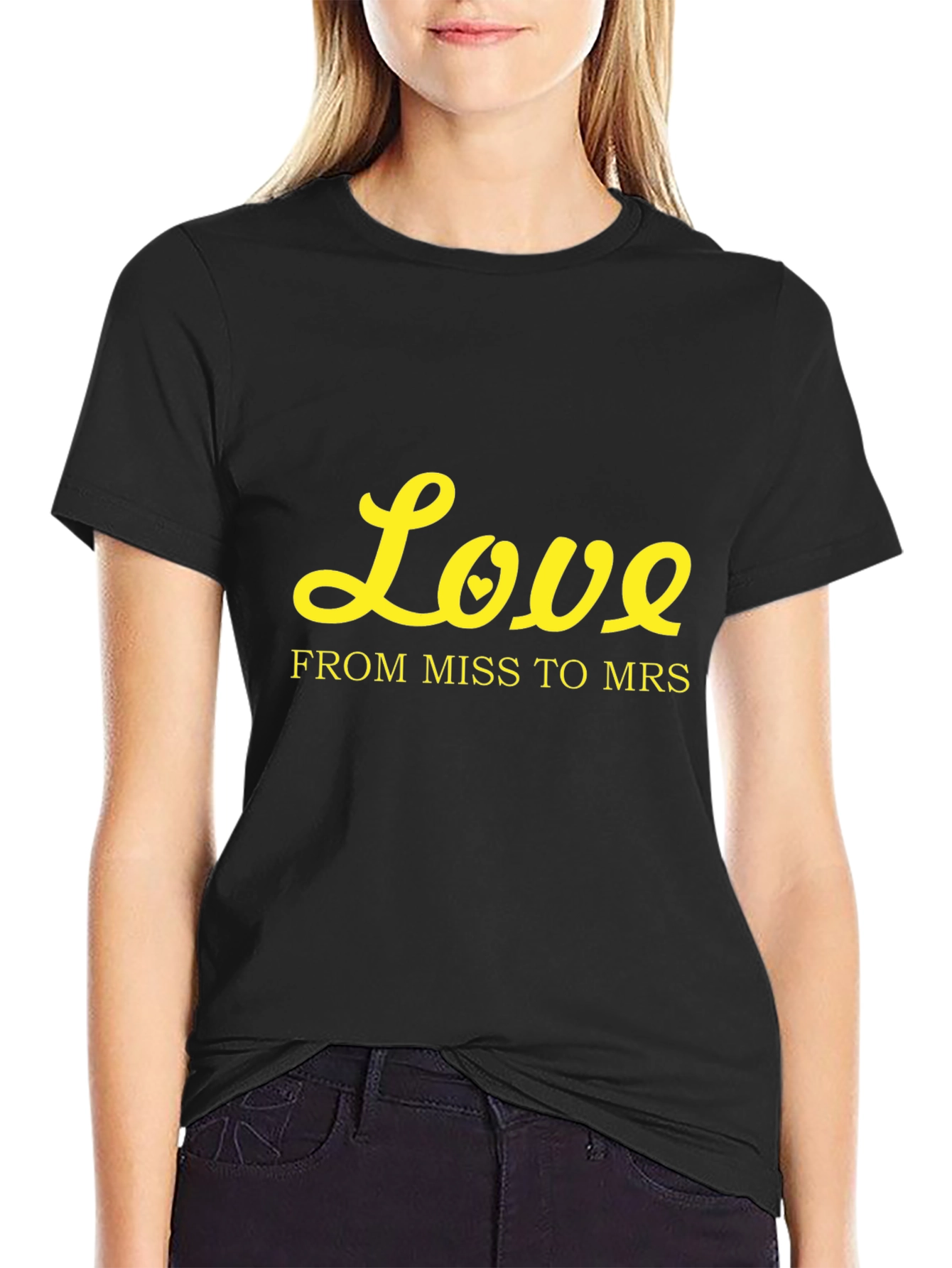 Love From Miss to Mrs Black T-Shirt