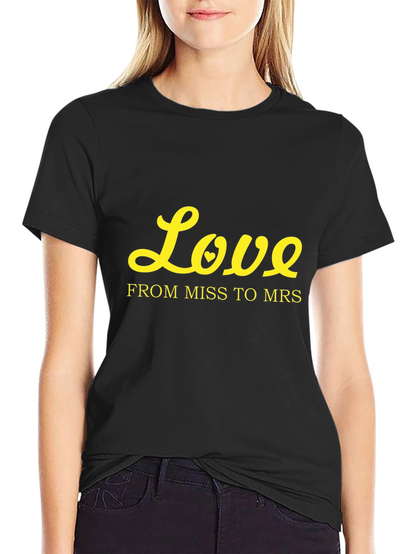 Love From Miss to Mrs Black T-Shirt