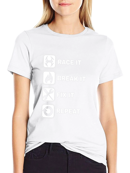 Race Break Fix Repeat Black T-Shirt