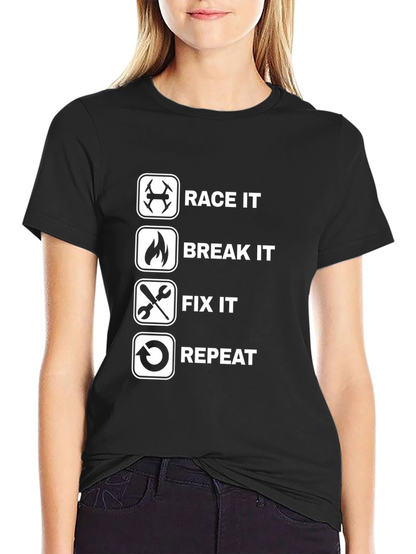 Race Break Fix Repeat Black T-Shirt