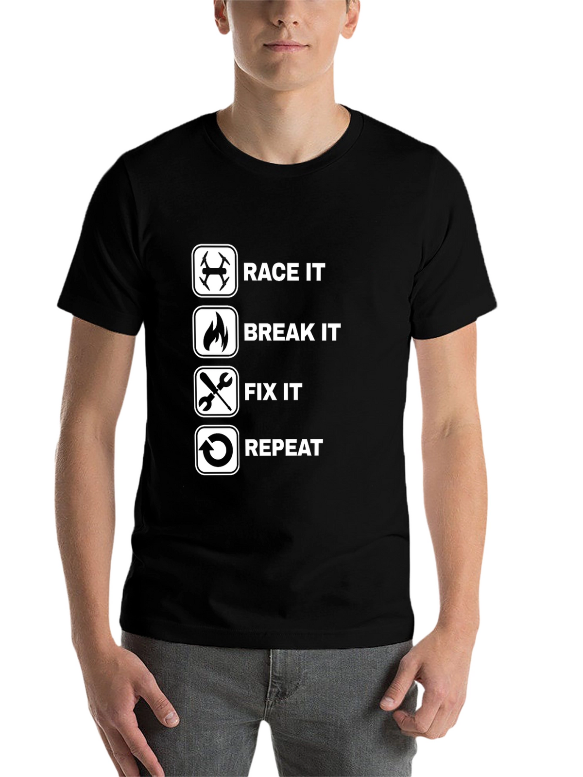 Race Break Fix Repeat Black T-Shirt