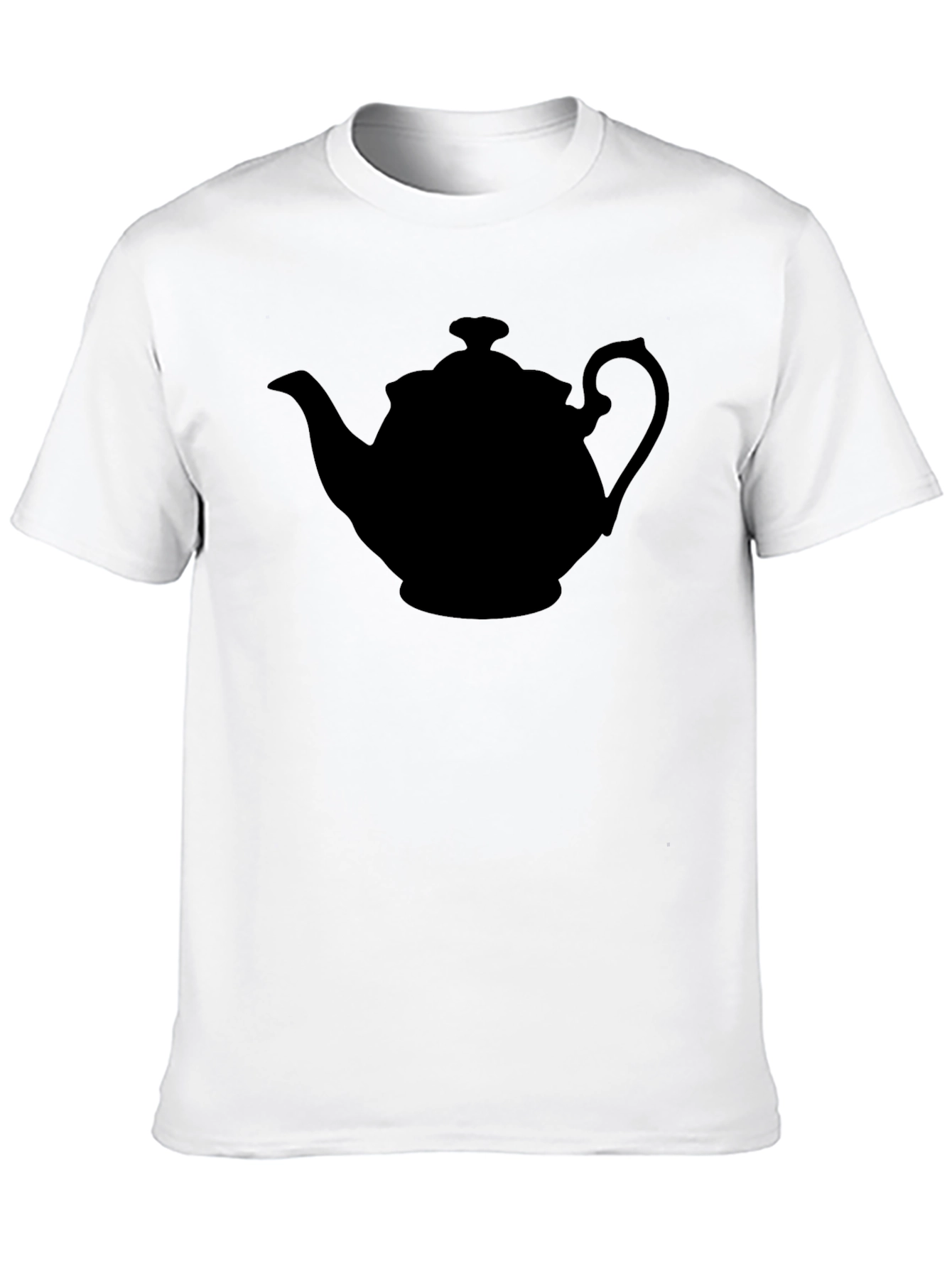 Teapot Silhouette Graphic Tee - Black Cotton T-Shirt