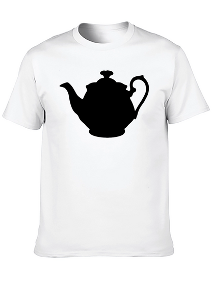 Teapot Silhouette Graphic Tee - Black Cotton T-Shirt