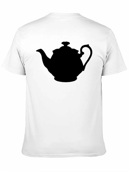 Teapot Silhouette Graphic Tee - Black Cotton T-Shirt