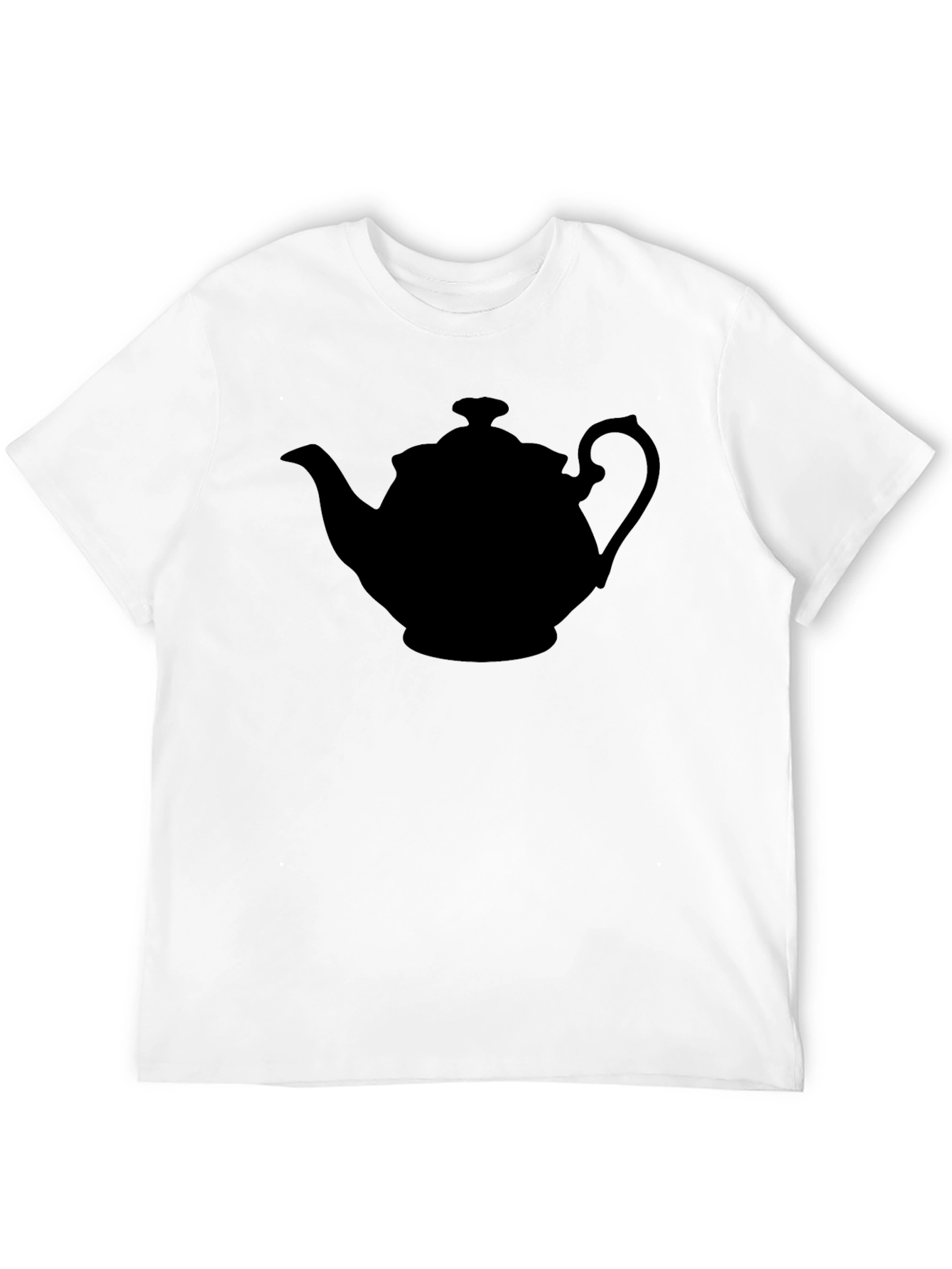 Teapot Silhouette Graphic Tee - Black Cotton T-Shirt