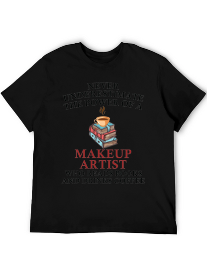 Makeup Artist Book & Coffee T-Shirt