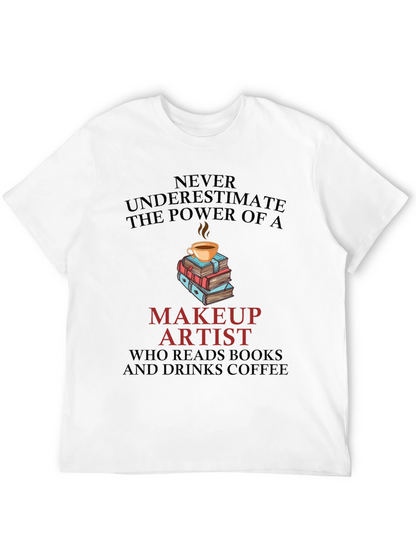 Makeup Artist Book & Coffee T-Shirt