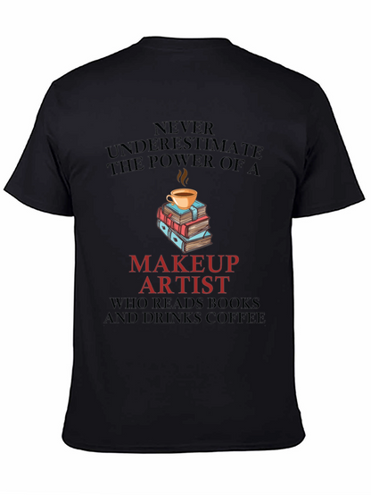 Makeup Artist Book & Coffee T-Shirt