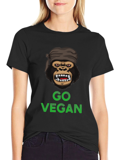 Go Vegan Gorilla Graphic T-Shirt