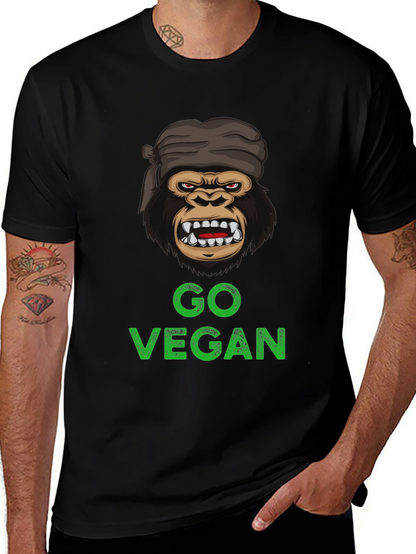 Go Vegan Gorilla Graphic T-Shirt