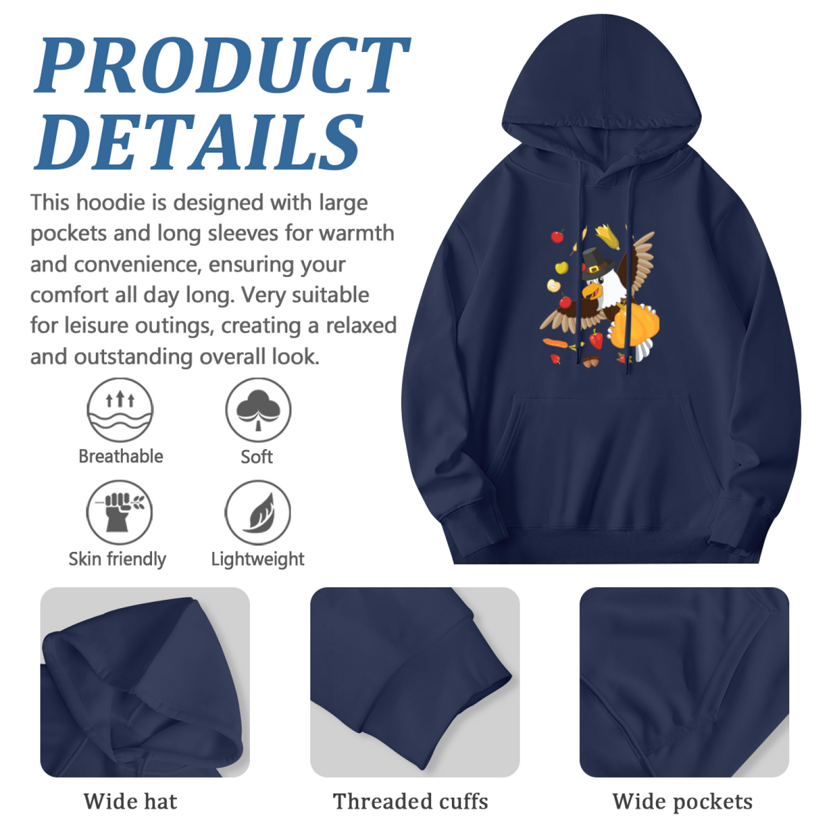 Thanksgiving Harvest Eagle Hoodie
