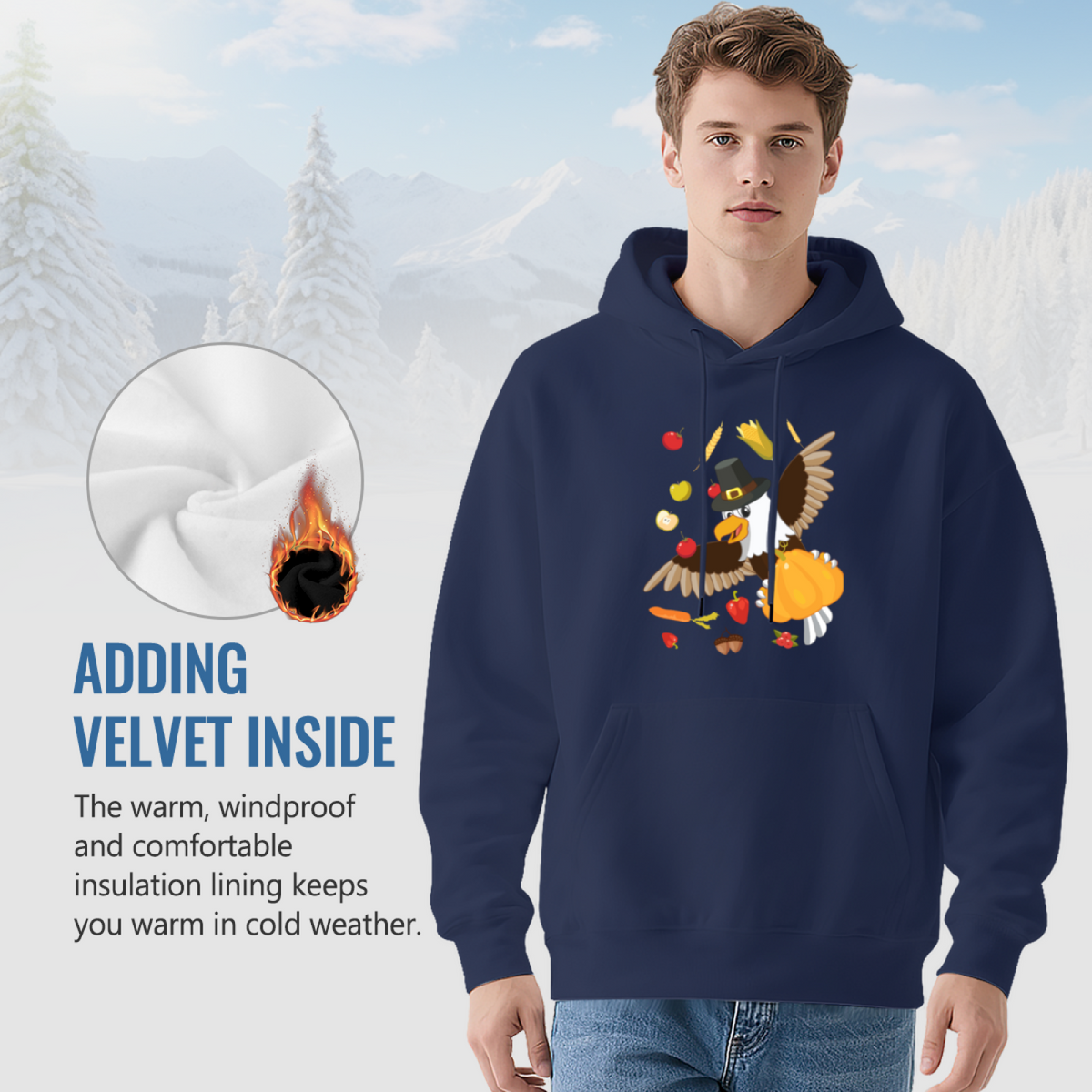 Thanksgiving Harvest Eagle Hoodie