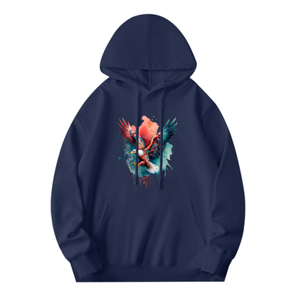 Eagle Watercolor Splash Hoodie ¨C Navy