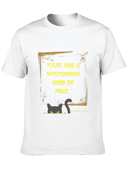 Mysterious Cat Quote Graphic Tee - Unique Style