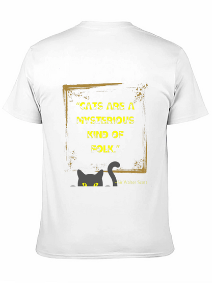 Mysterious Cat Quote Graphic Tee - Unique Style