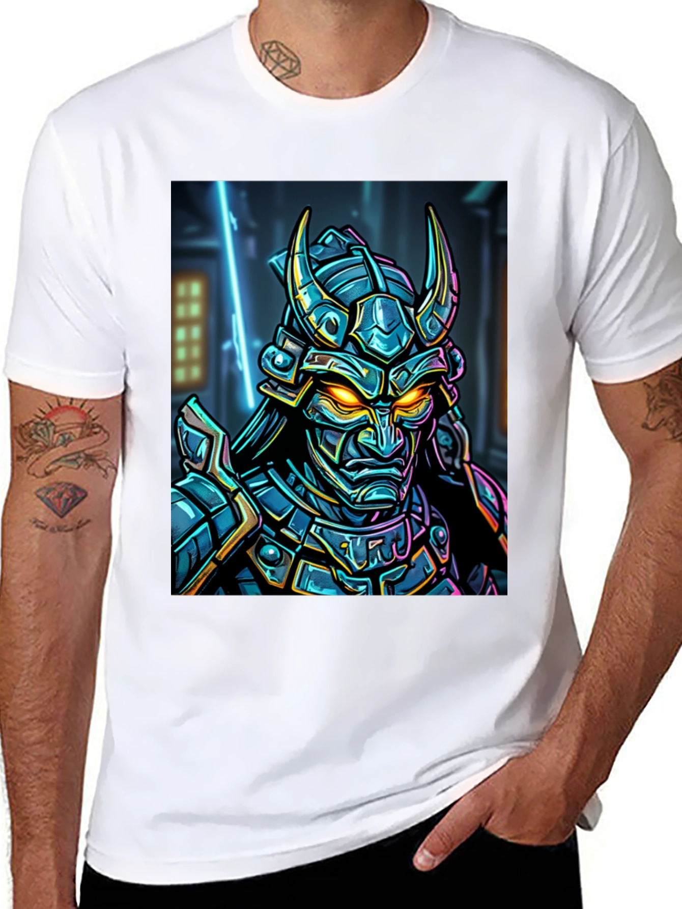 Samurai Warrior Graphic T-Shirt - Black