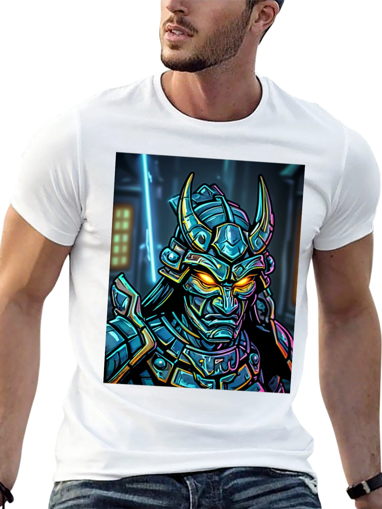 Samurai Warrior Graphic T-Shirt - Black