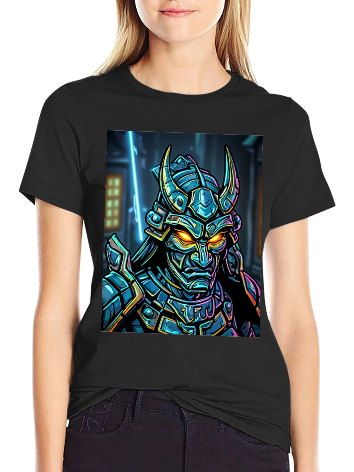Samurai Warrior Graphic T-Shirt - Black