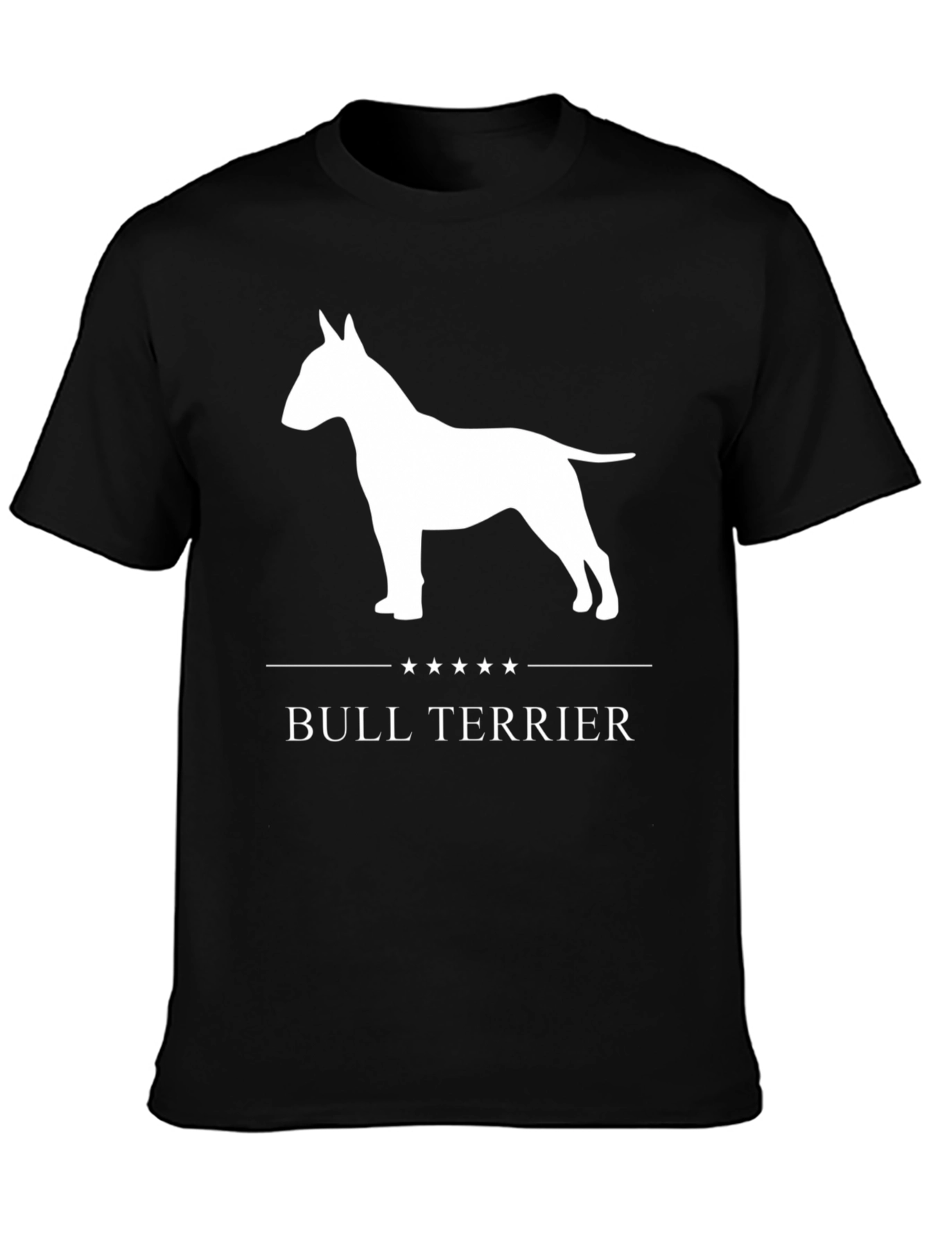 Bull Terrier Dog Graphic Tee - Black Cotton T-Shirt
