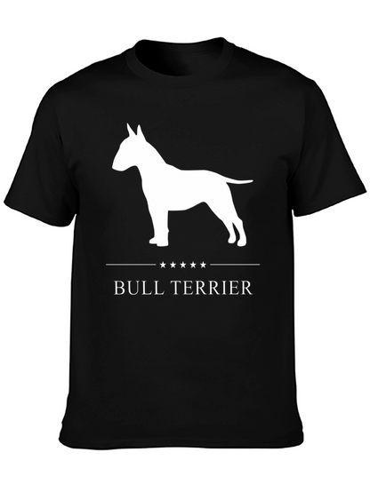Bull Terrier Dog Graphic Tee - Black Cotton T-Shirt