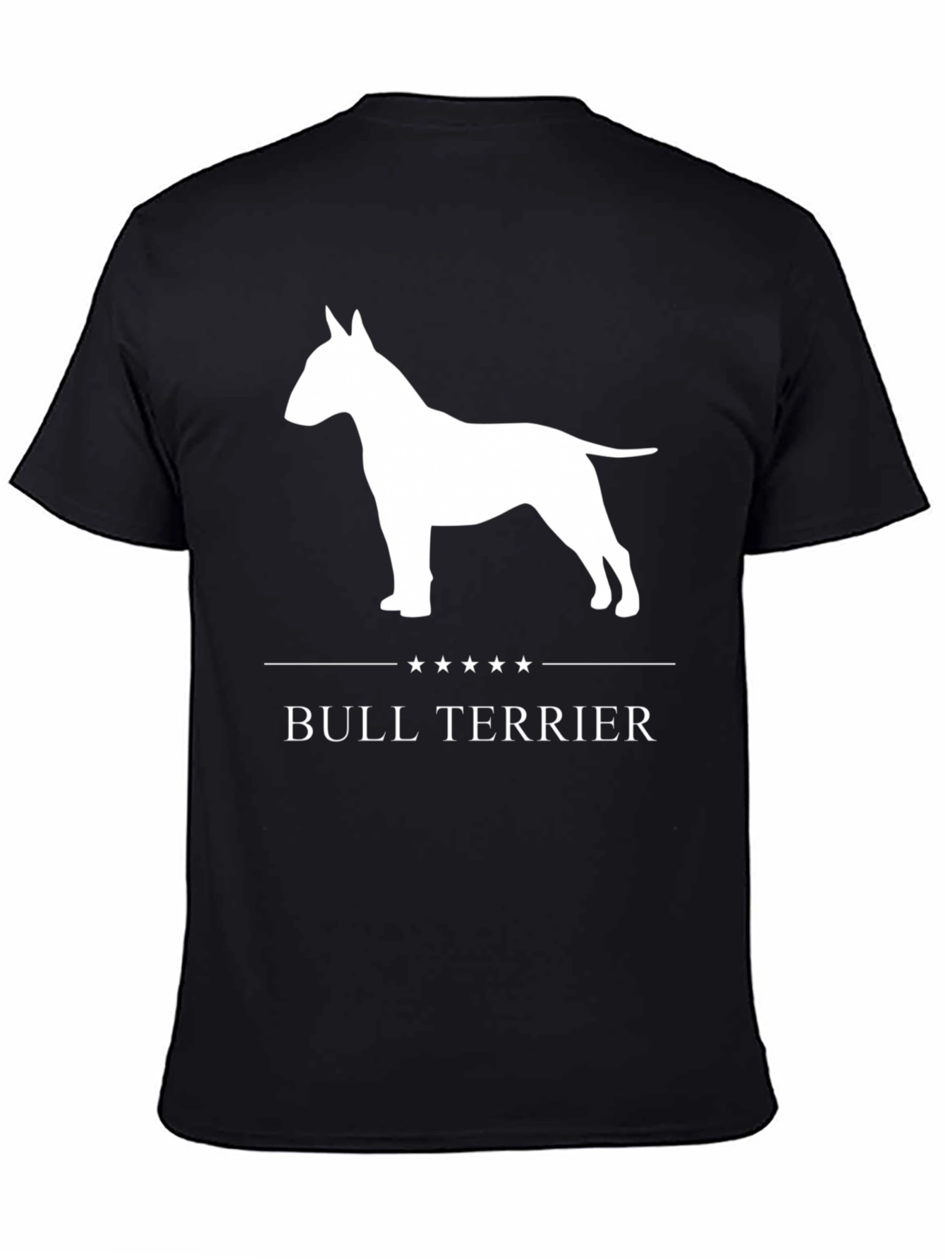 Bull Terrier Dog Graphic Tee - Black Cotton T-Shirt