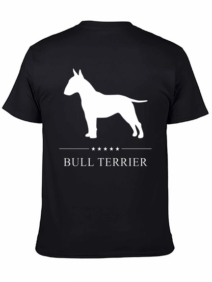 Bull Terrier Dog Graphic Tee - Black Cotton T-Shirt