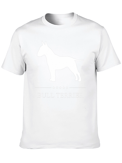 Bull Terrier Dog Graphic Tee - Black Cotton T-Shirt