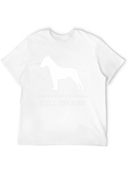 Bull Terrier Dog Graphic Tee - Black Cotton T-Shirt