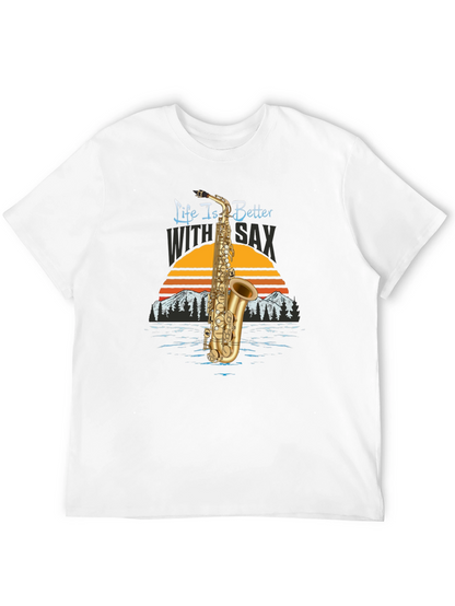 Life is Better with Sax Black T-Shirt