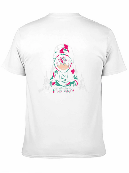 Anime Character Graphic Print Black T-Shirt