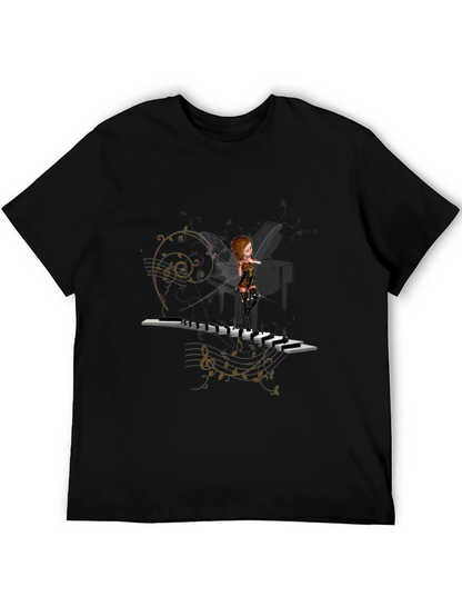 Piano Fairy Black T-Shirt