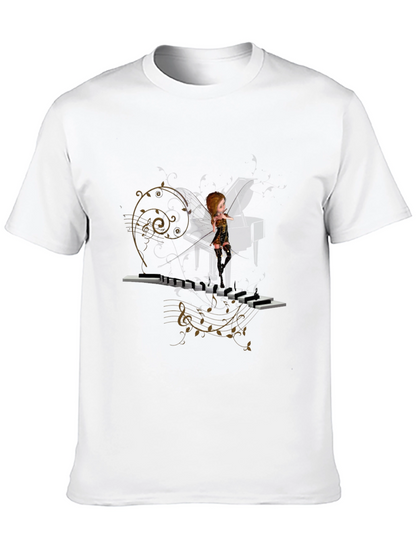 Piano Fairy Black T-Shirt