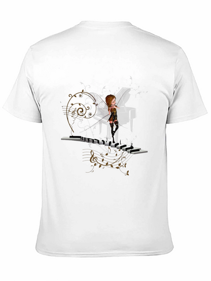 Piano Fairy Black T-Shirt