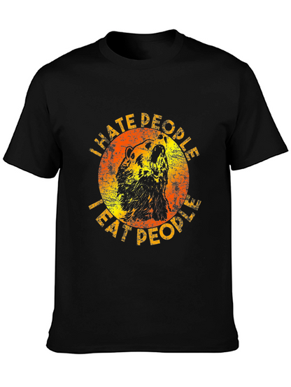 I Hate People Graphic Tee - Sarcastic Bear T-Shirt
