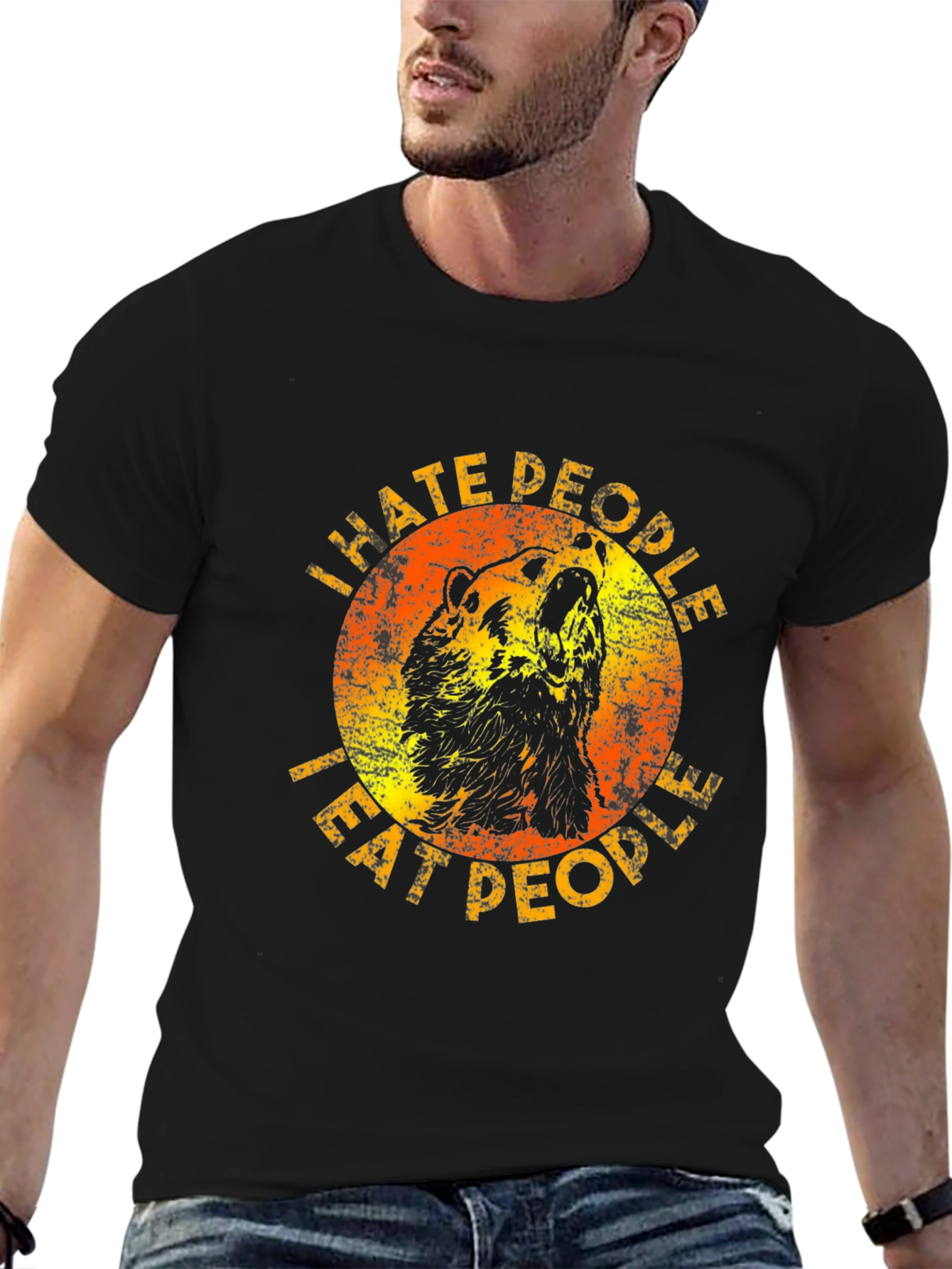 I Hate People Graphic Tee - Sarcastic Bear T-Shirt