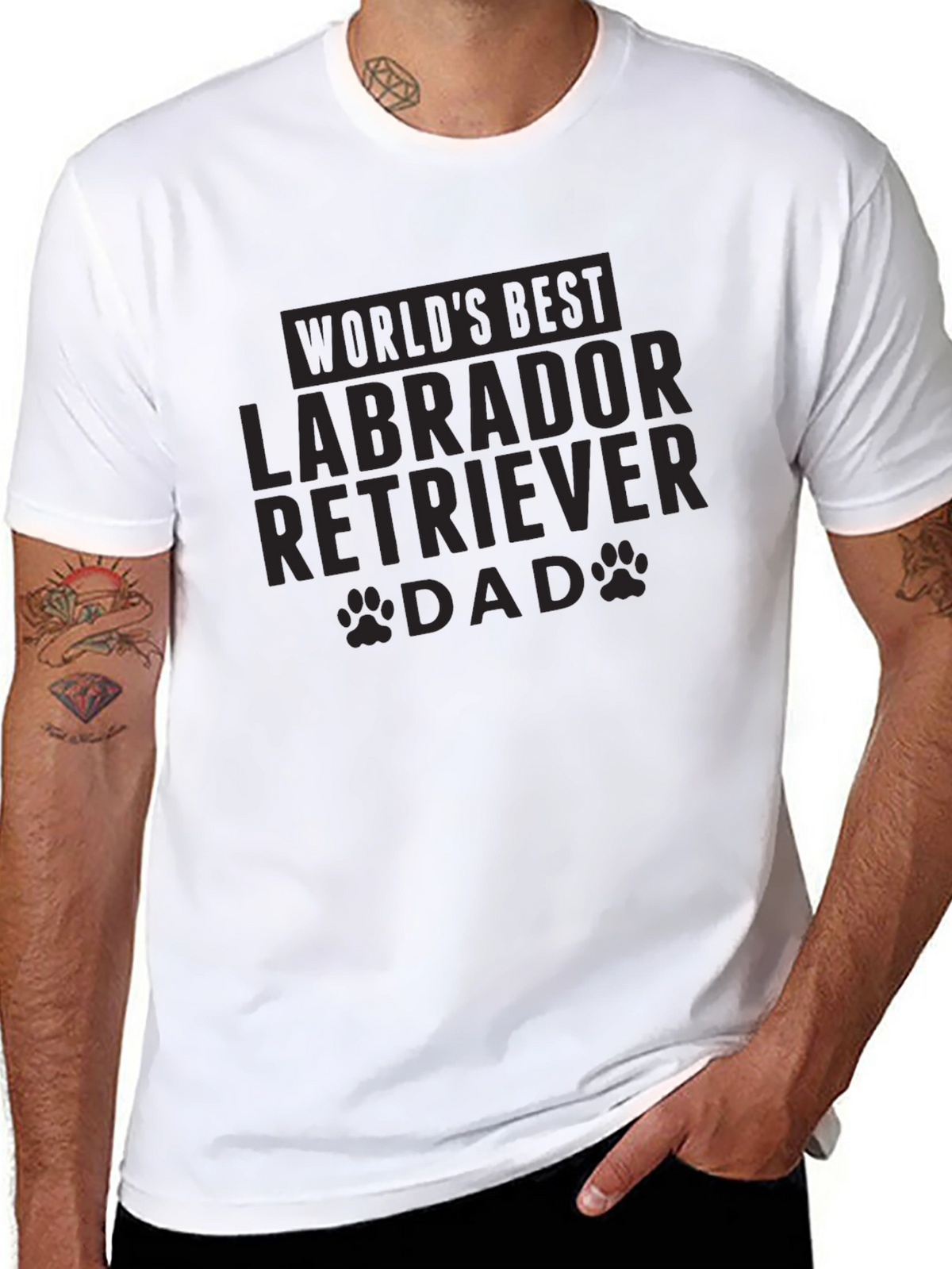 Labrador Retriever Dad Black Graphic Tee
