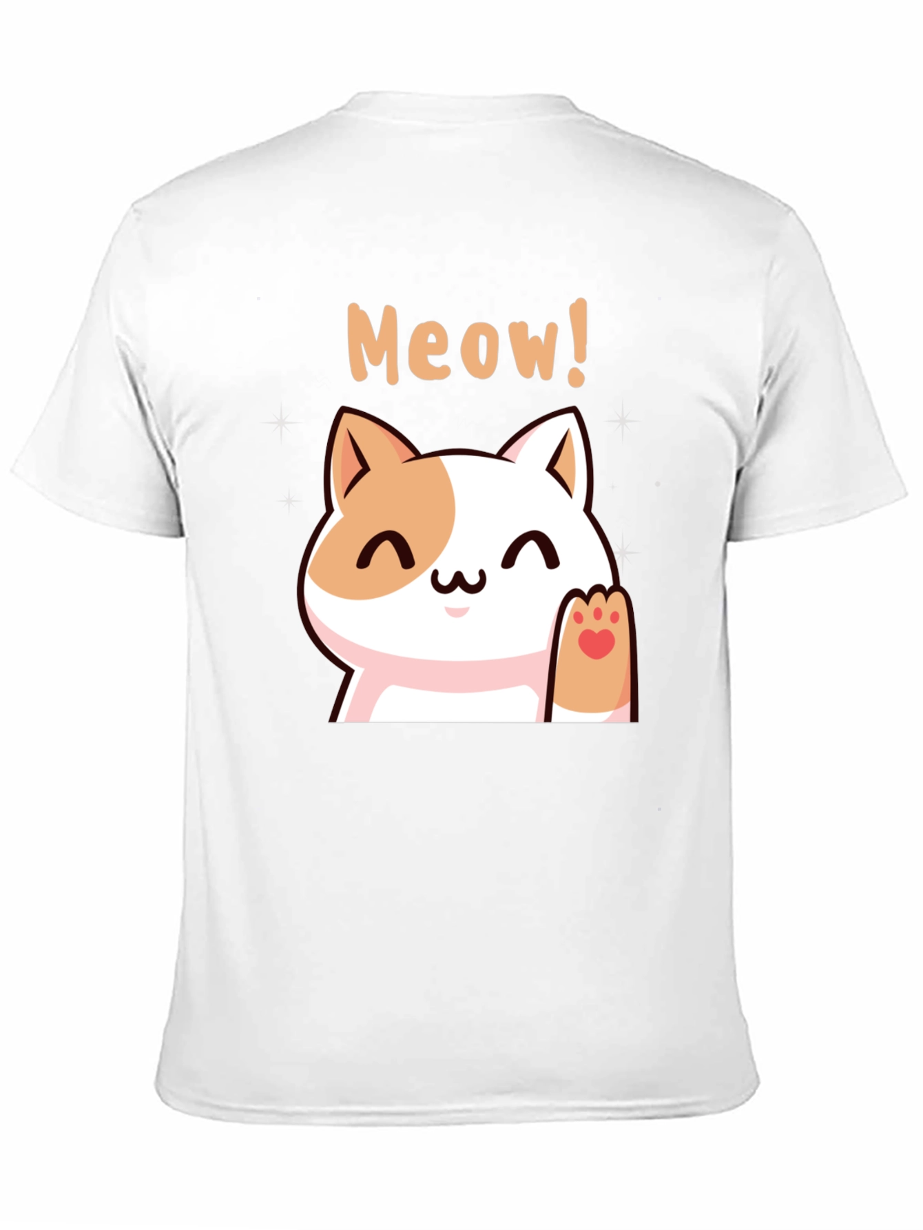 Cute Meow Cat Black T-Shirt