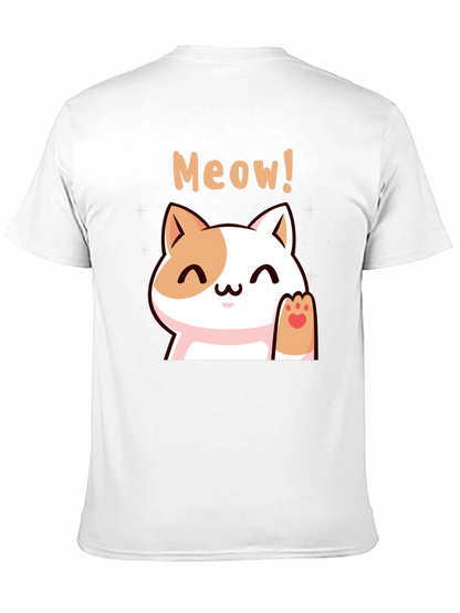 Cute Meow Cat Black T-Shirt