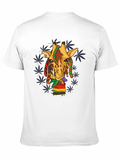 Rasta Giraffe Graphic Tee - Black Cotton Blend