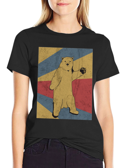 Retro Bear Graphic Tee - Mens Black T-Shirt