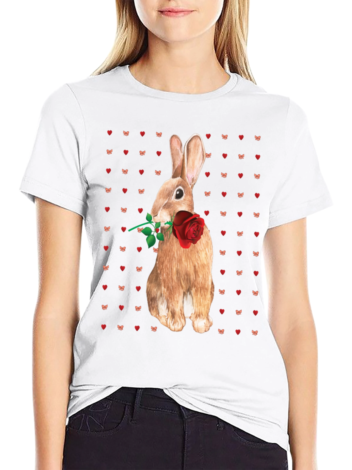 Rabbit With Rose T-Shirt