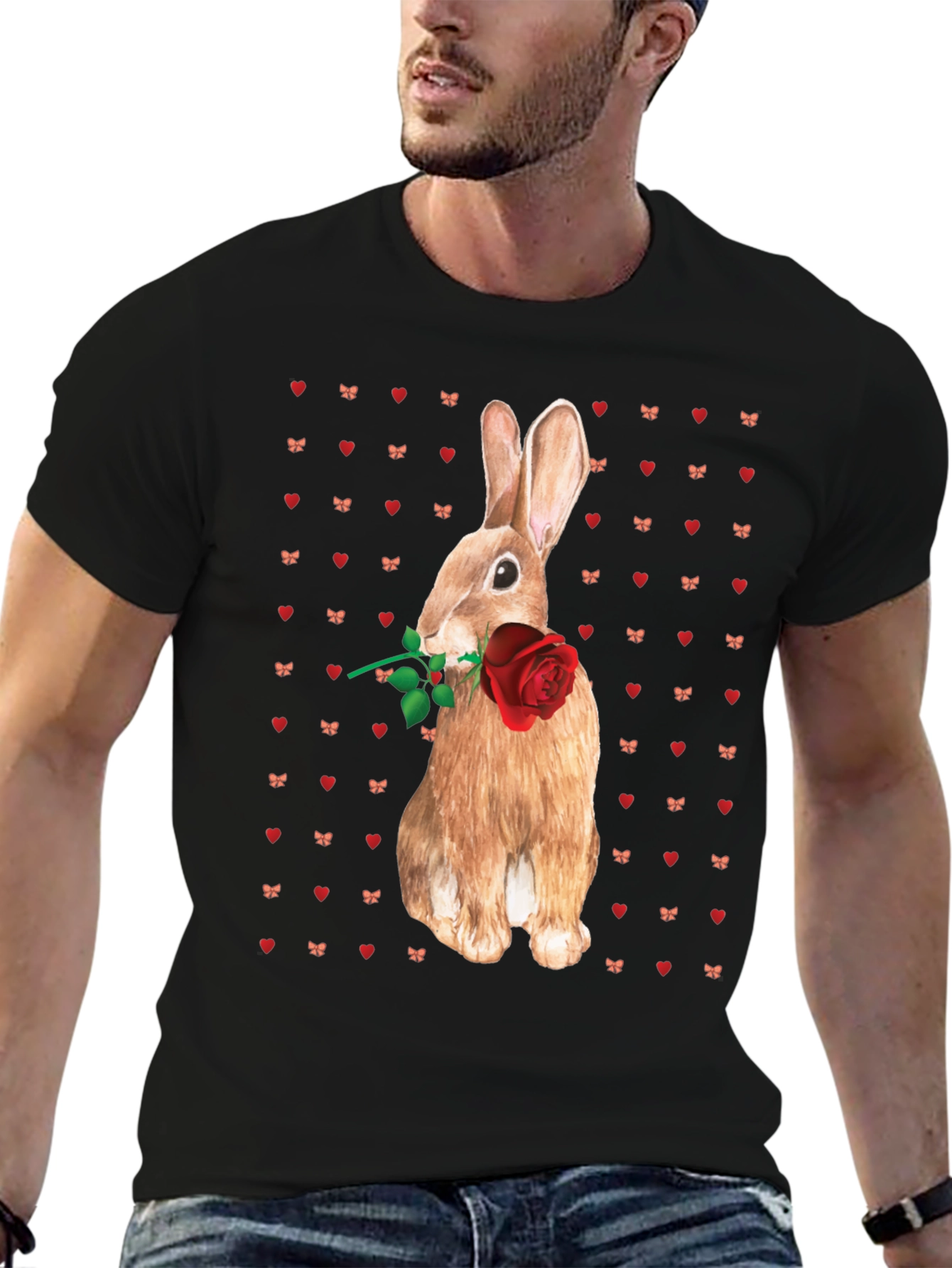 Rabbit With Rose T-Shirt