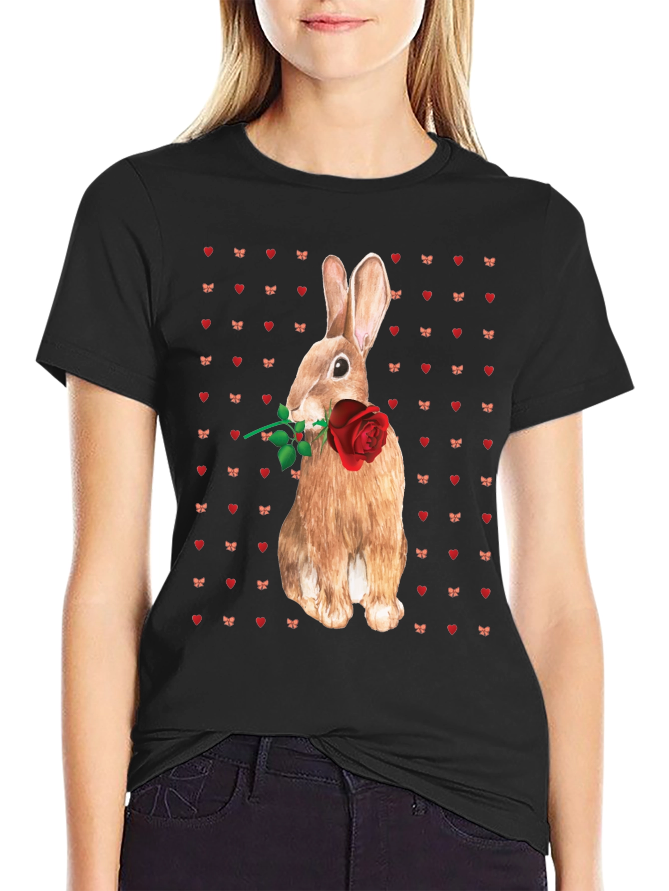 Rabbit With Rose T-Shirt