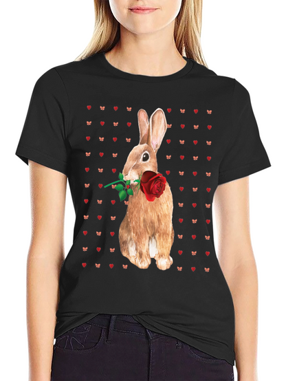 Rabbit With Rose T-Shirt