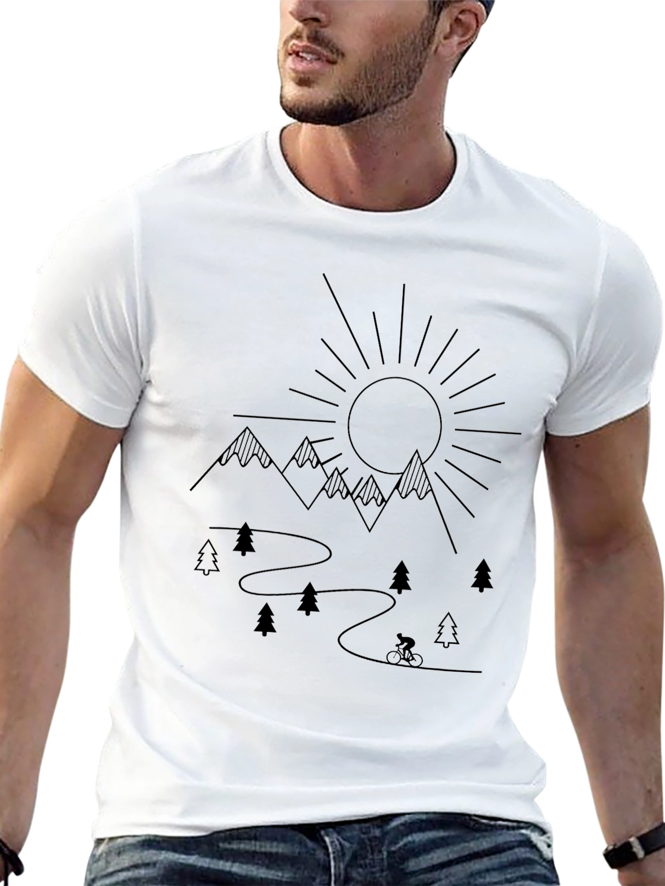 Mountain Biking Adventure T-Shirt - Black