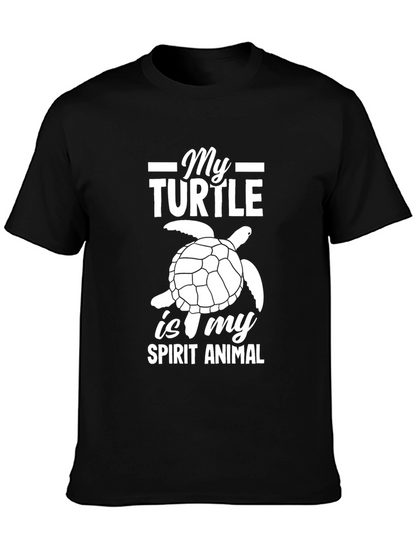 Turtle Spirit Animal Black Graphic Tee