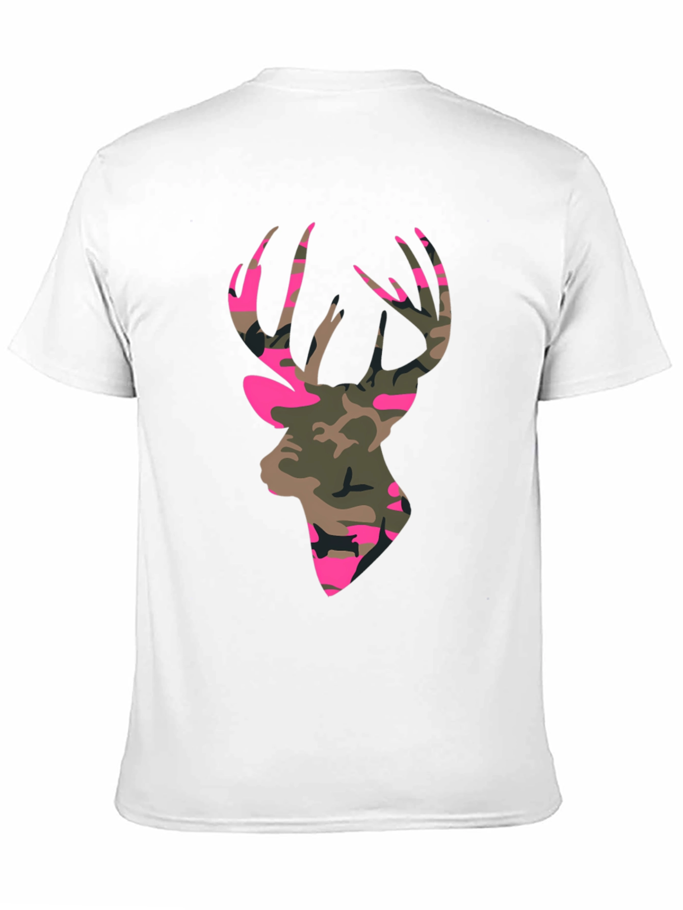 Camo Deer Head Graphic Tee - Mens Black T-Shirt